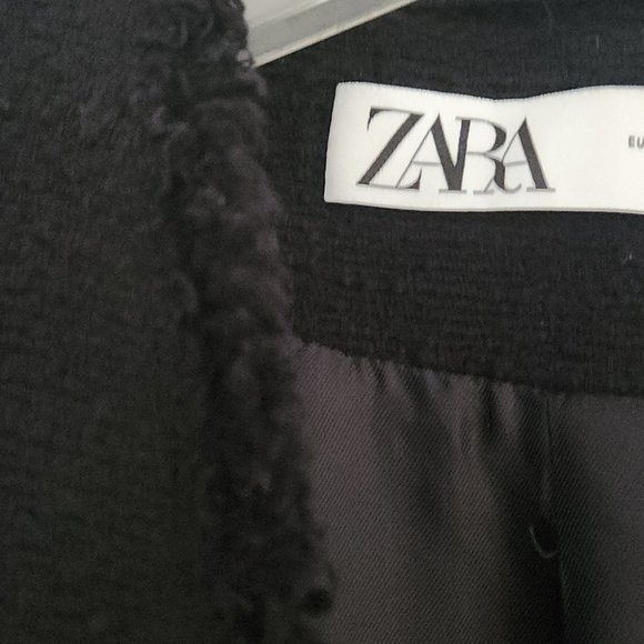 ZARA | Tweed blazer black golden buttons sz S - Picture 7 of 7
